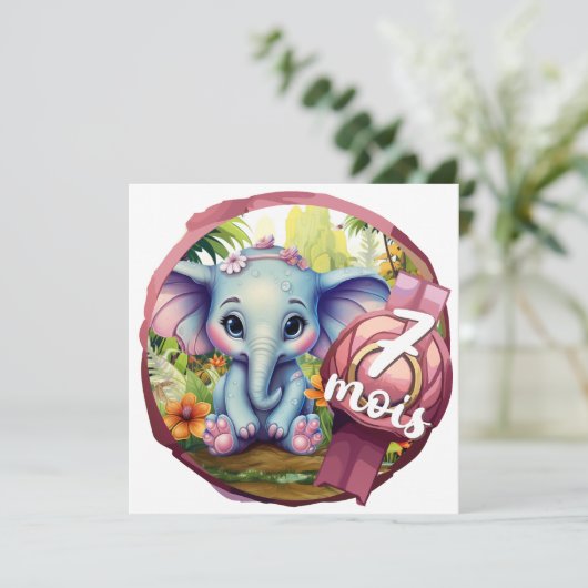 7 Monate Einladung (Stehend Vorderseite)