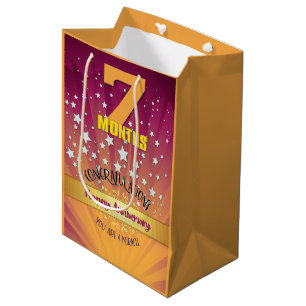 7 Monate Erholung Jahrestag Fett Zahl Mittlere Geschenktüte