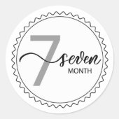 7 Monate Klassischer Rundaufkleber Runder Aufkleber (Vorderseite)