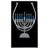 7. Nacht Hanukkah Glitzer Kleine Geschenktasche Kleine Geschenktüte (Rückseite)