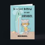 7. Nephew Birthday Beach Funny Cool Raccoon Karte<br><div class="desc">Die nahe Zukunft würde Sie zu einer lustigen und glücklichen 7. Geburtstagsfeier bringen. Deshalb haben wir diese Karte bereits für Sie entworfen,  damit Sie Ihren Neffen damit schenken können,  sobald er feiert. Begrüßen Sie ihn mit dieser Karte zum 7. Geburtstag.</div>
