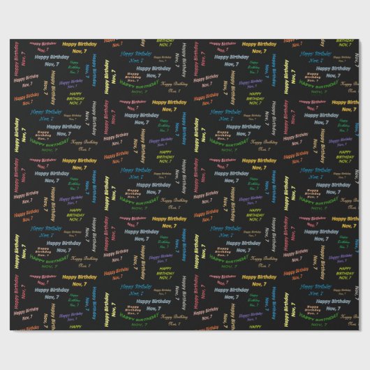 7. November Geburtstag Geschenkpapier (Flach)
