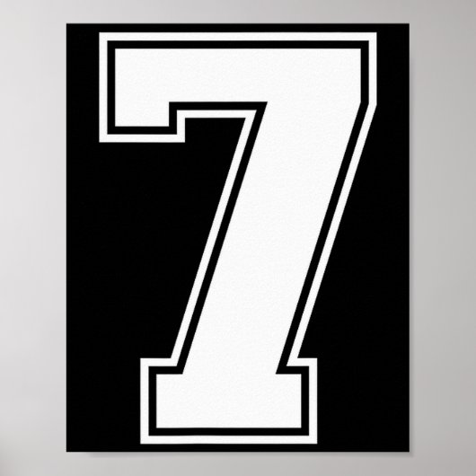 7 Number Seven Team Sports Graphic Varsity Matchin Poster (Vorne)