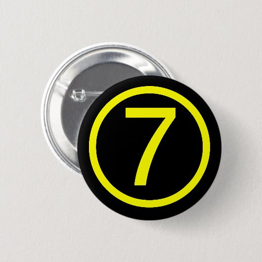 7 - Nummer sieben Button (Vorne & Hinten)