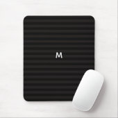 7 Option Black Stripes Modernes Monogramm Mousepad (Mit Mouse)