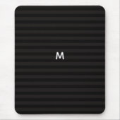7 Option Black Stripes Modernes Monogramm Mousepad (Vorne)