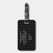 7 Option Moderne schwarze Streifen mit Monogramm Gepäckanhänger (Rückseite vertikal)