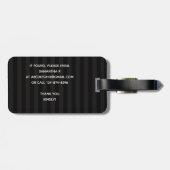 7 Option Moderne schwarze Streifen mit Monogramm Gepäckanhänger (Rückseite horizontal)