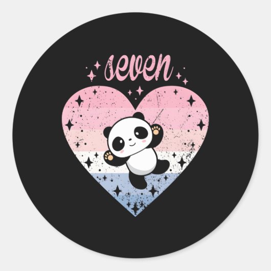 7 Panda 7th B-Day Runder Aufkleber (Vorderseite)