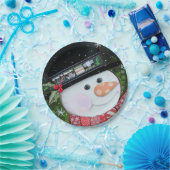 7" Patchwork-Schneemann-Pappteller Pappteller (Party)