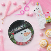 7" Patchwork-Schneemann-Pappteller Pappteller (Party)