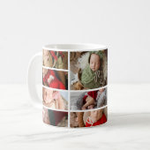 7 Photo Candy Cane Baby 1st Christmas Kaffeetasse (Vorderseite Links)
