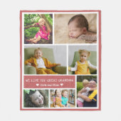 7 Photo Collage We Love You Great Grandma Pink Fleecedecke (Vorderseite)