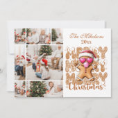 7 Photo Cute Gingerbread  Christmas  Feiertagskarte (Vorderseite)