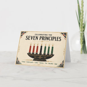 7 Prinzipien von Kwanzaa Feiertagskarte