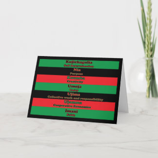 7 Prinzipien von Kwanzaa-Karte Feiertagskarte