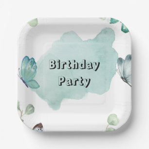 7" quadratische Papierplatte Pappteller