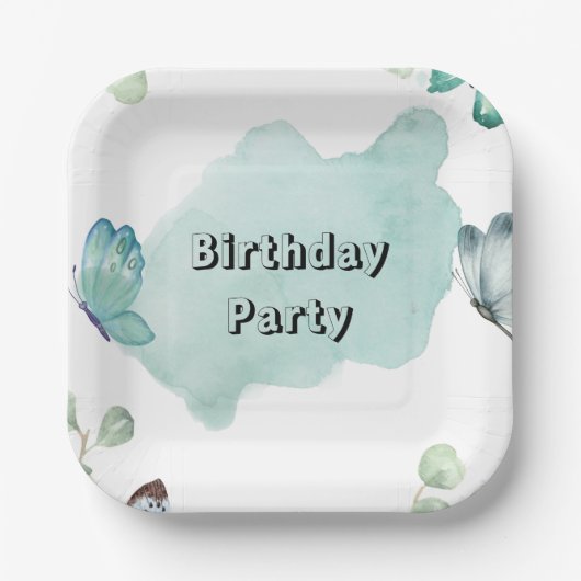 7" quadratische Papierplatte Pappteller (Vorderseite)