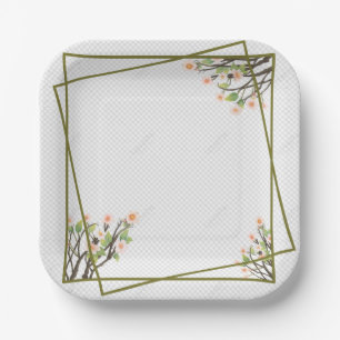 7" quadratische Papierplatte Pappteller