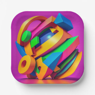 7" Quadratischer Papier-Teller Pappteller