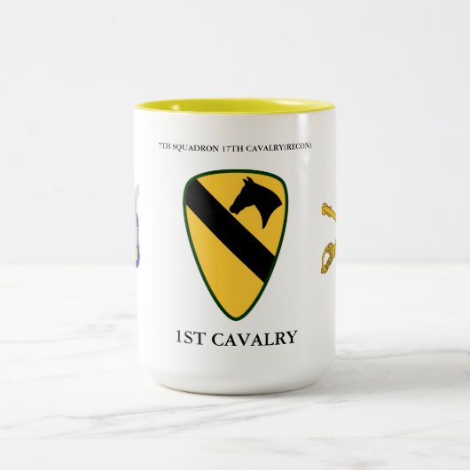 7. QUADRON 17. CAVALRY(RECON) 1. CAVALRY  ZWEIFARBIGE TASSE (Mittel)