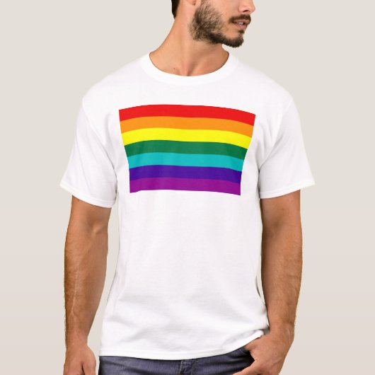 7 Regenbogen-Gay Pride-Fahne T-Shirt (Vorderseite)