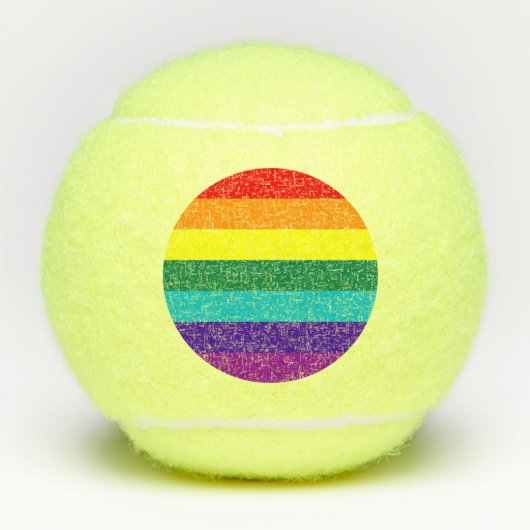 7 Regenbogen-Gay Pride-Fahne Tennisbälle (Vorderseite)