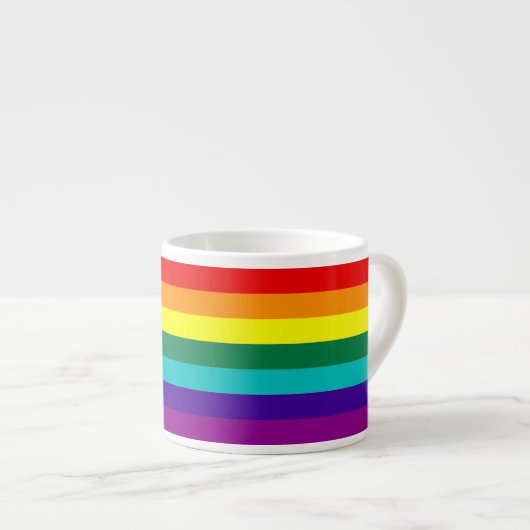 7 Regenbogen-Gay Pride-Flag Espressotasse (Vorderseite Rechts)