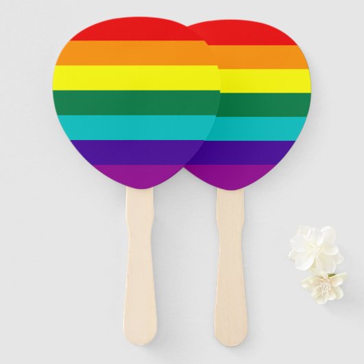 7 Regenbogenfarben Fächer (Vorne und Hinten)