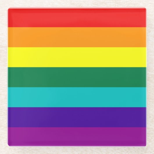 7 Regenbogenfarben Glasuntersetzer (Vorderseite)