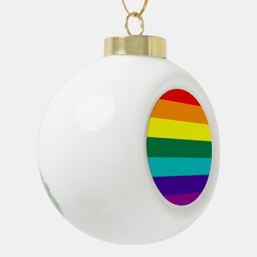 7 Regenbogenfarben Keramik Kugel-Ornament (Links)