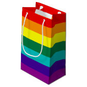 7 Regenbogenfarben Kleine Geschenktüte (Rückseite Schrägansicht)