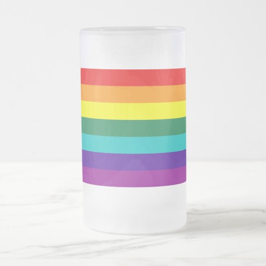 7 Regenbogenfarben Mattglas Bierglas (Mittel)
