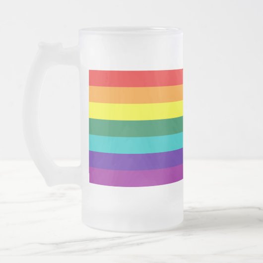 7 Regenbogenfarben Mattglas Bierglas (Links)