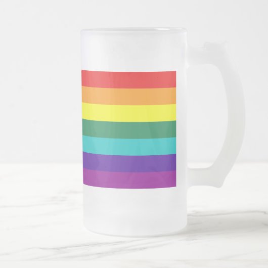 7 Regenbogenfarben Mattglas Bierglas (Rechts)