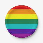 7 Regenbogenfarben Pappteller (Vorderseite)