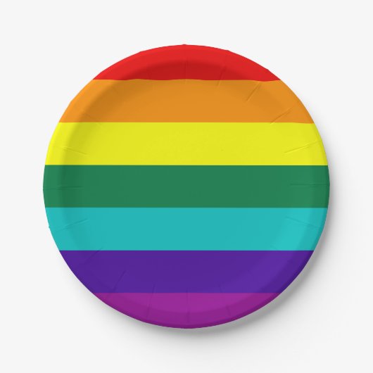 7 Regenbogenfarben Pappteller (Vorderseite)