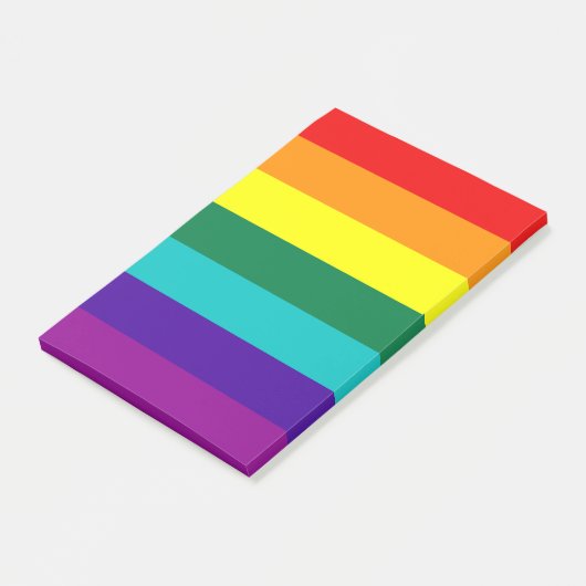 7 Regenbogenfarben Post-it Klebezettel (angewinkelt)