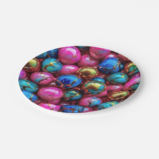 7" Round Paper Plate Pappteller (Schrägansicht)