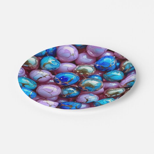 7" Round Paper Plate Pappteller (Schrägansicht)