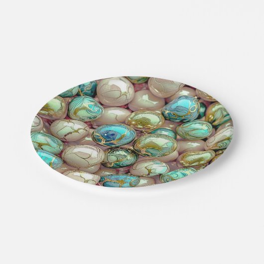 7" Round Paper Plate Pappteller (Schrägansicht)