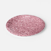 7" Round Paper Plate Rose Gold Glitzer Pappteller (Schrägansicht)
