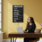 7 Rules of Life Motivational Quote Modern Script Leinwanddruck