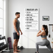 7 Rules of Life Motivational Quote Modern Script Leinwanddruck