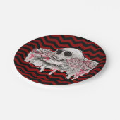 7" Rundpapier Oberkörper Rose Gothic Zickzack rot Pappteller (Schrägansicht)