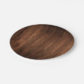 7" Rundpapier Tafel Stallholz Land Rustikal Pappteller (Schrägansicht)