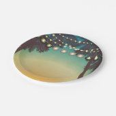 7" Rundpapier Tafel Strand Sonnenuntergang Palmen Pappteller (Schrägansicht)