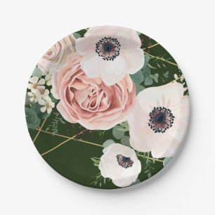 7" Rundpapierplatine Geometric Garden Rose Hunter Pappteller