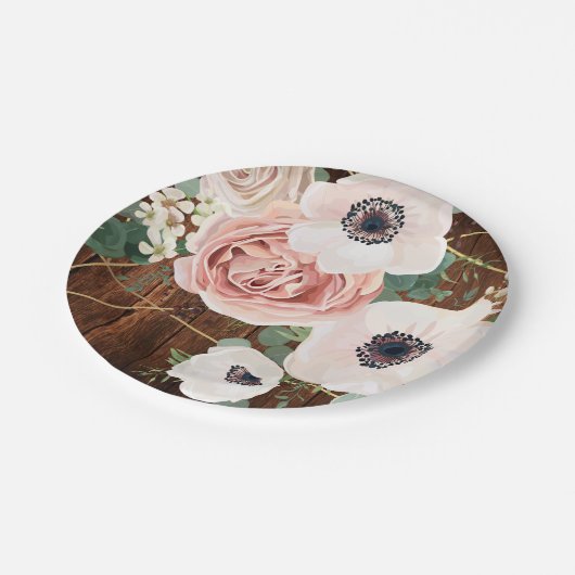 7" Rundpapierplatine Geometric Garden Rose Stall Pappteller (Schrägansicht)