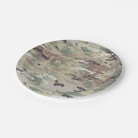 7" Rundpapierplatte Army OCP Camouflage Uniform Ca Pappteller (Schrägansicht)
